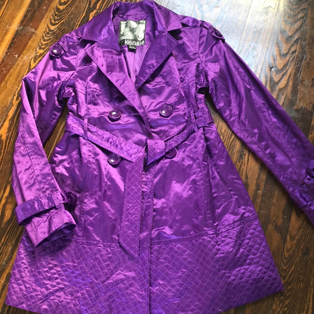 KENSIE Sateen 3/4 Jacket w Quilt Detail
